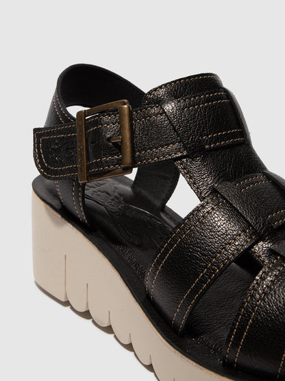 Sandálias em pele FLY London YUDD preto