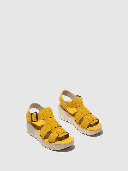 Sandálias em pele FLY London YUDD amarelo