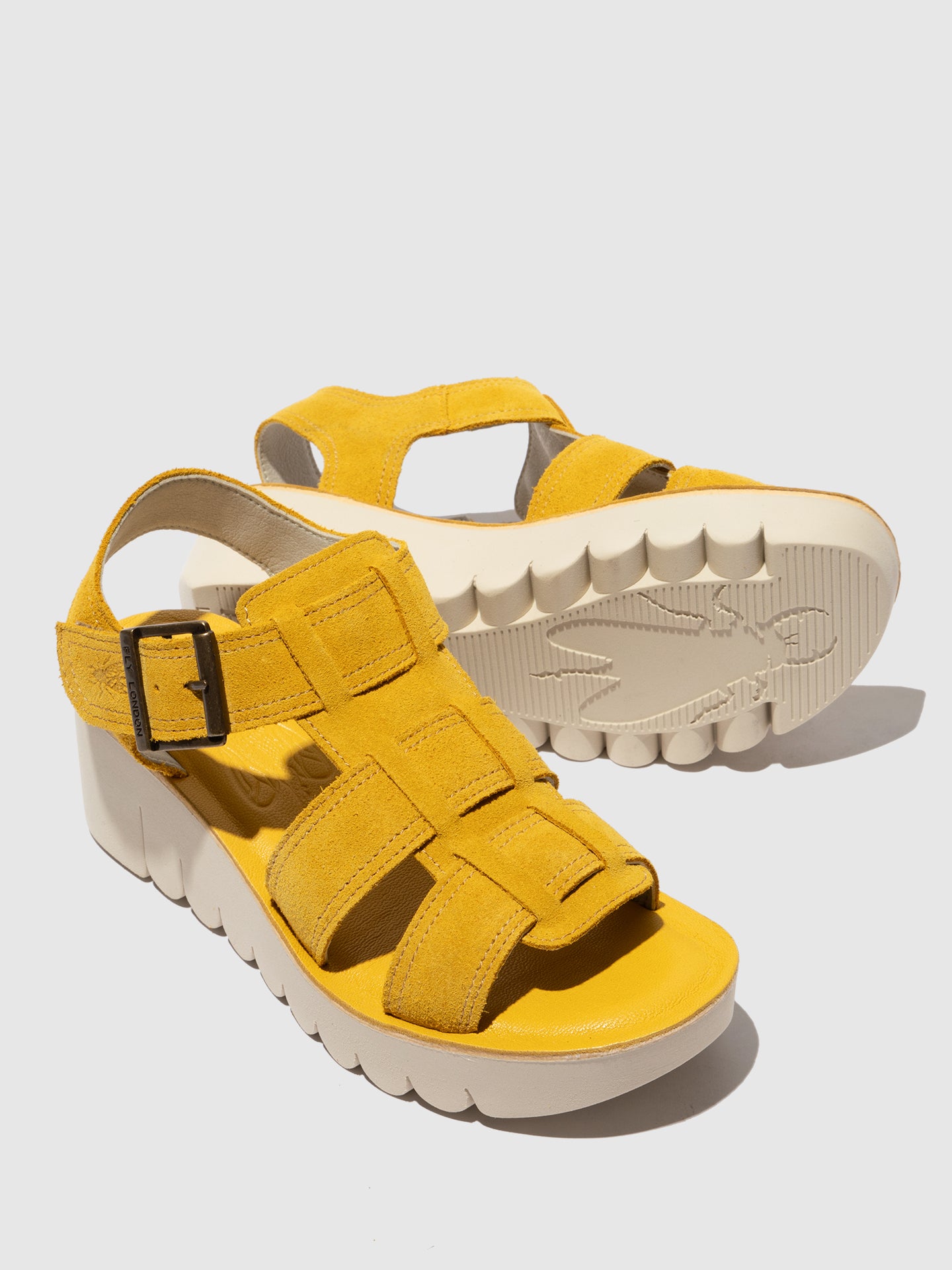 Sandálias em pele FLY London YUDD amarelo