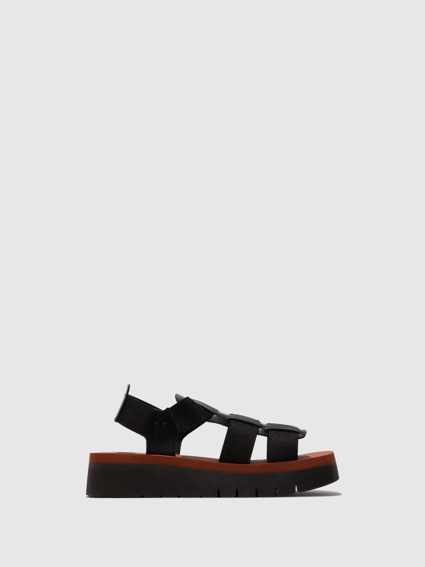 Sandálias em pele e tecido FLY London SAMB preto brick