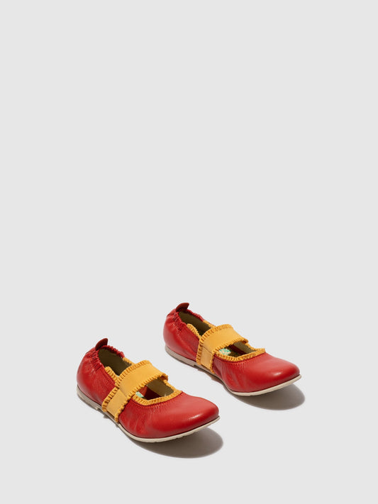 Sabrinas em pele FLY London GECH vermelho amarelo