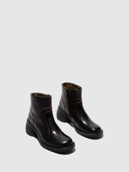 Botins com fecho em pele FLY London HEWI preto/vermelho