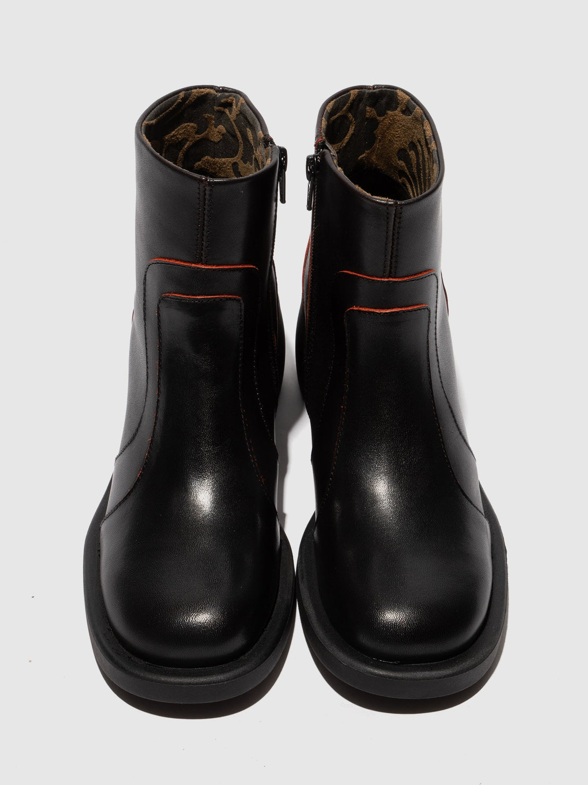 Botins com fecho em pele FLY London HEWI preto/vermelho