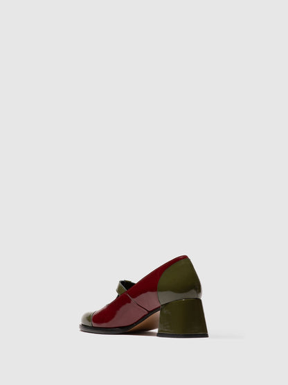 Sapatos em pele verniz FLY London SOLF bordô verde militar