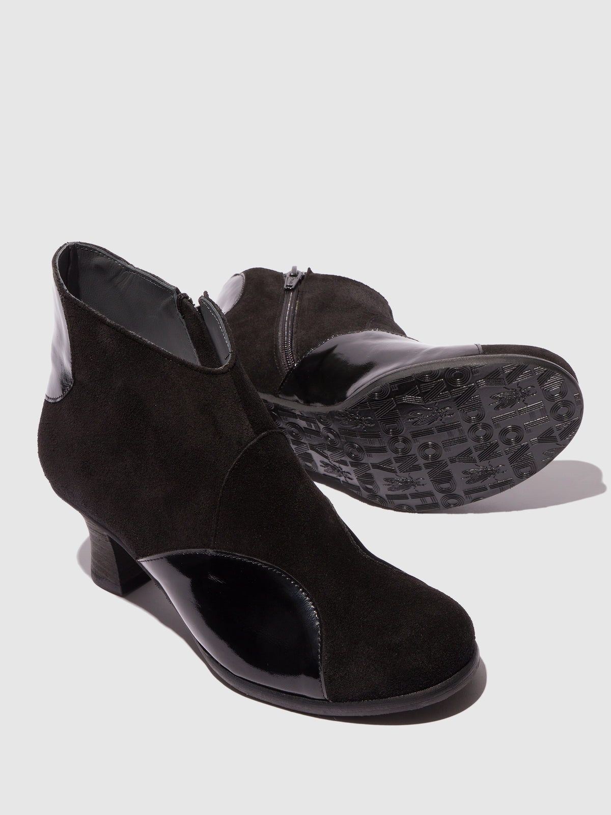 Botins em pele e camurça FLY London BLAIN preto