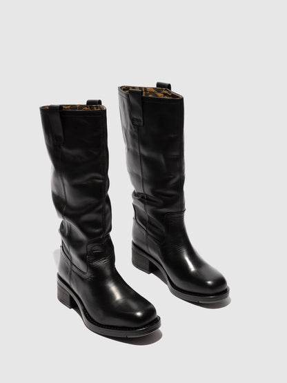 Botas acima do joelho em pele FLY London RINT preto