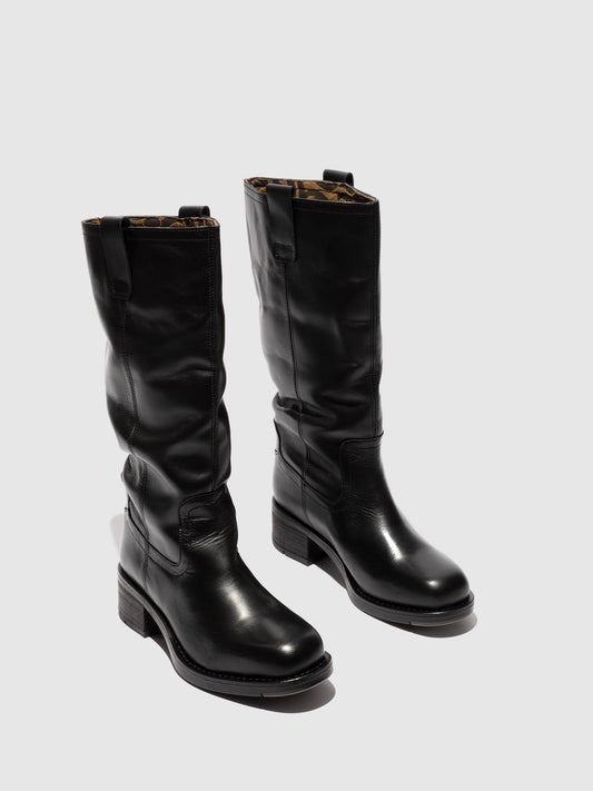 Botas acima do joelho em pele FLY London RINT preto
