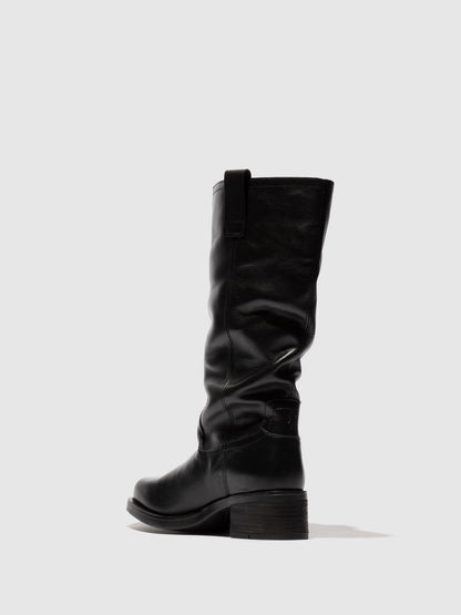 Botas acima do joelho em pele FLY London RINT preto