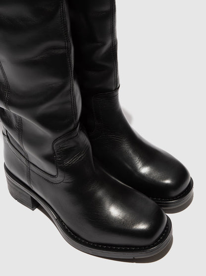 Botas acima do joelho em pele FLY London RINT preto