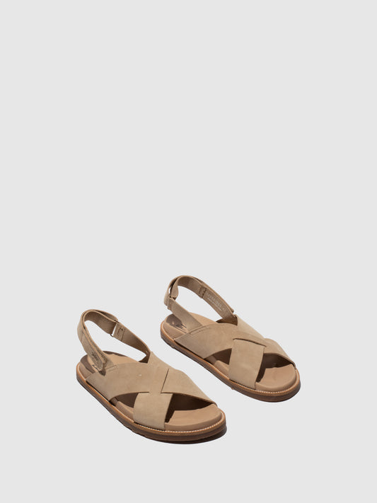 Sandálias em pele FLY London MARM taupe