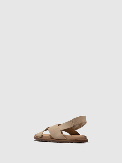 Sandálias em pele FLY London MARM taupe