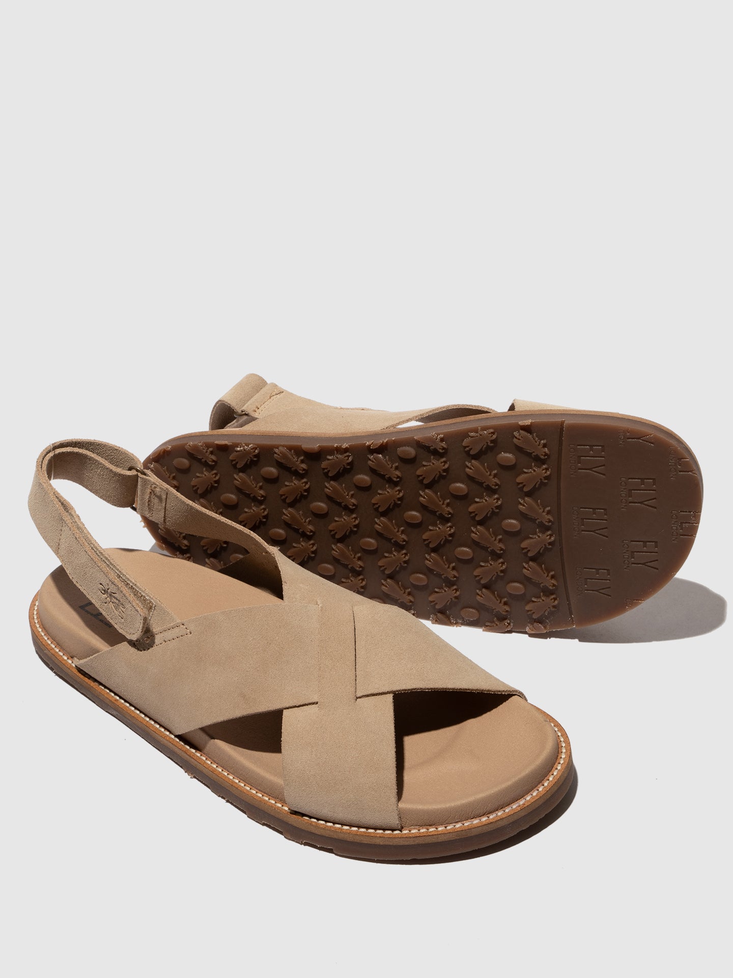 Sandálias em pele FLY London MARM taupe