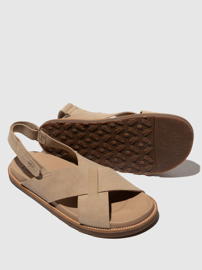 Sandálias em pele FLY London MARM taupe