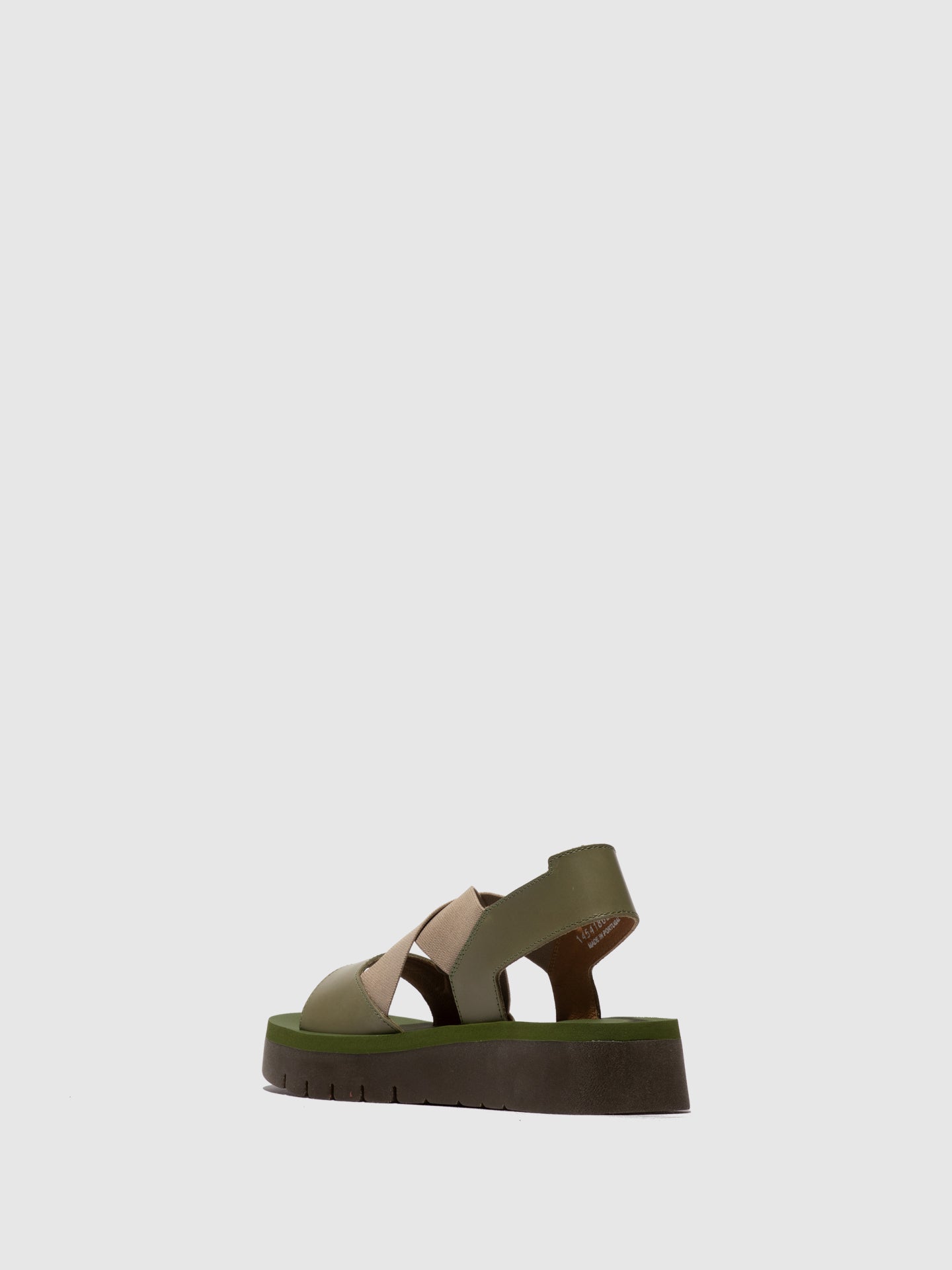 Sandálias em pele FLY London SERK smog taupe verde militar