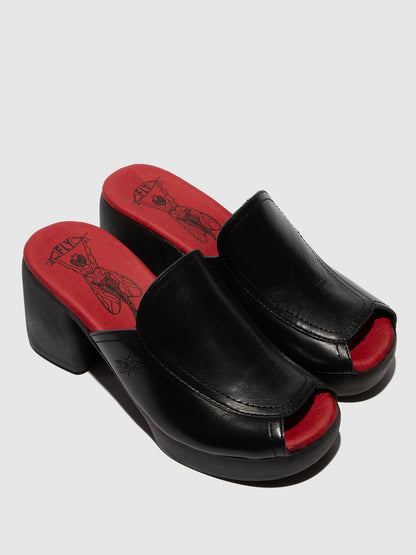 Mules em pele FLY London FLAE preto