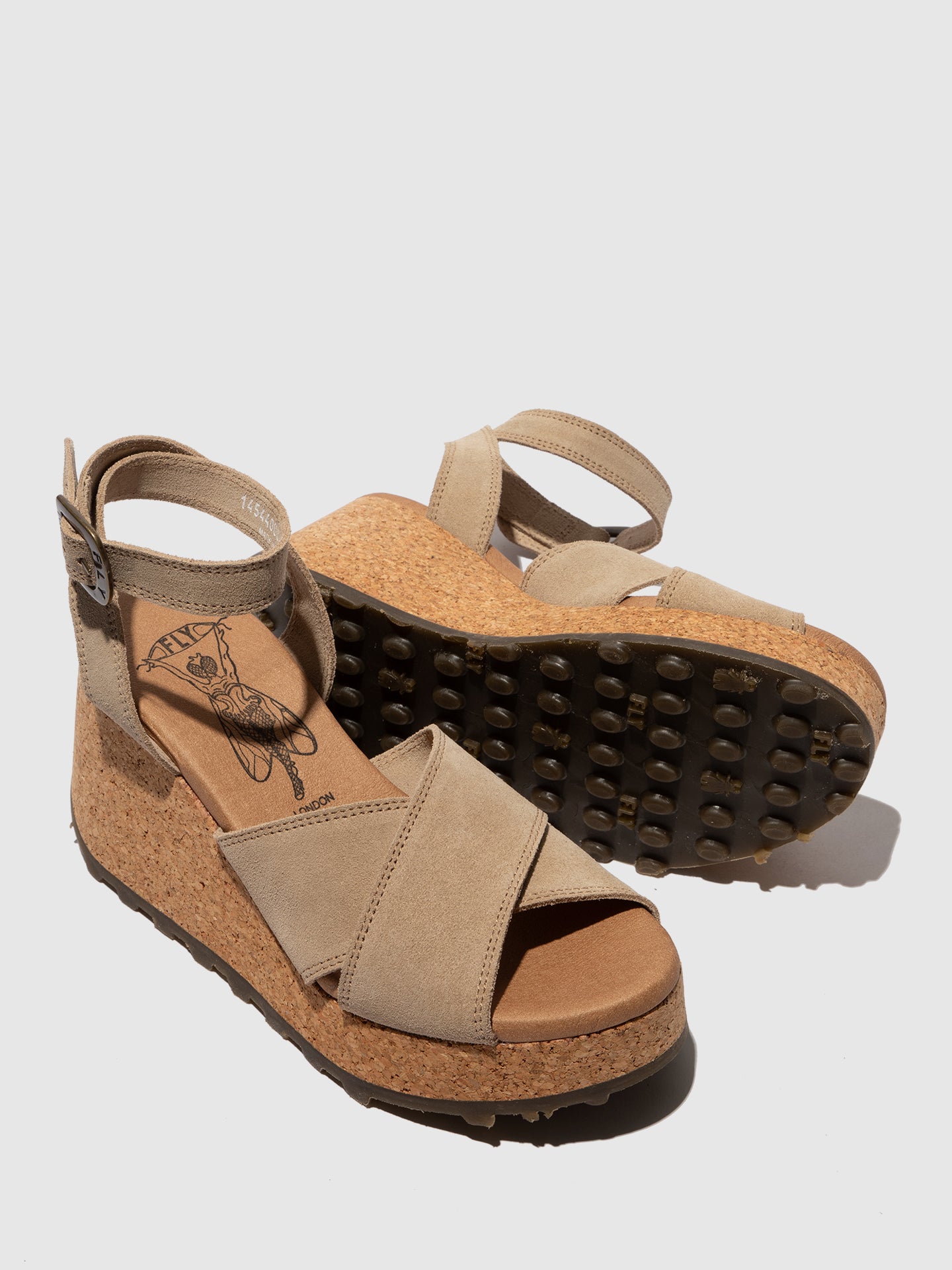 Sandálias em pele FLY London DONY taupe
