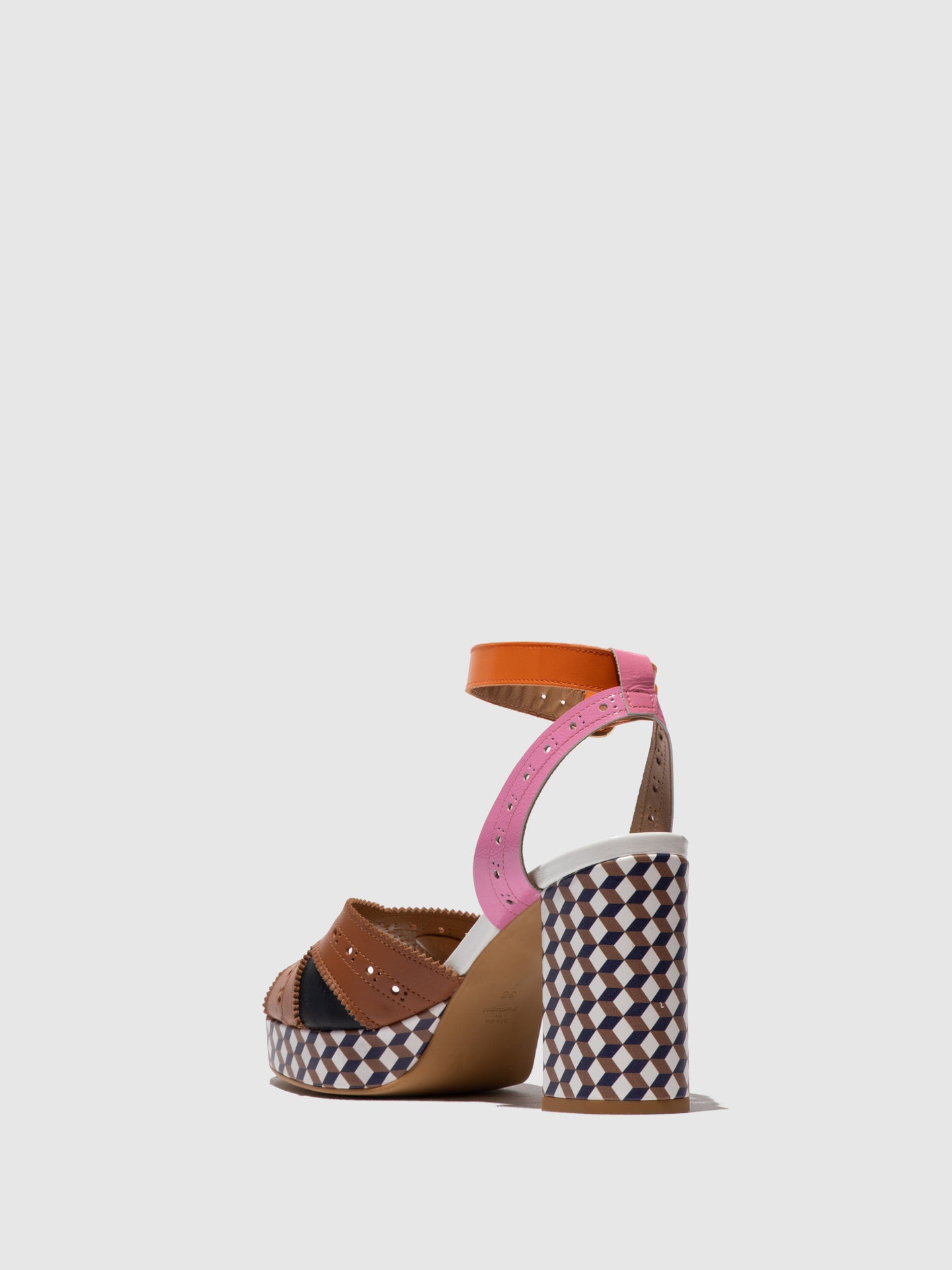 Sandálias em pele FLY London EBAN multicolor camel