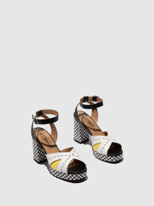 Sandálias em pele FLY London EBAN multicolor branco