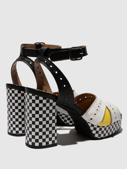Sandálias em pele FLY London EBAN multicolor branco
