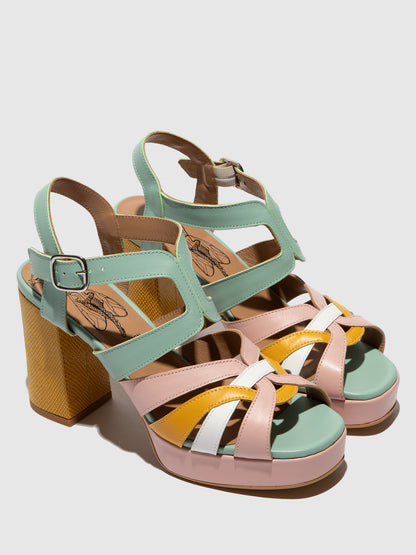 Sandálias em pele FLY London ETIR multicolor spearmint