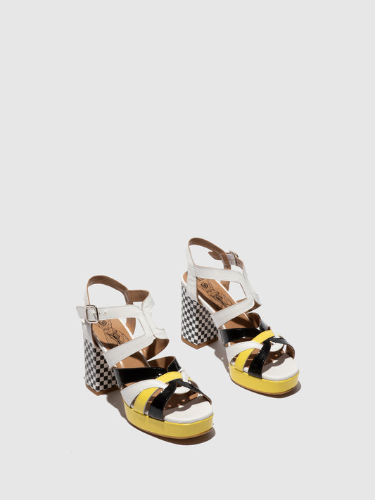 Sandálias em pele FLY London ETIR multicolor branco