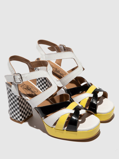 Sandálias em pele FLY London ETIR multicolor branco