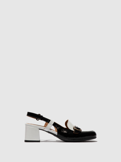 Sandálias em pele verniz FLY London PEMY offwhite preto