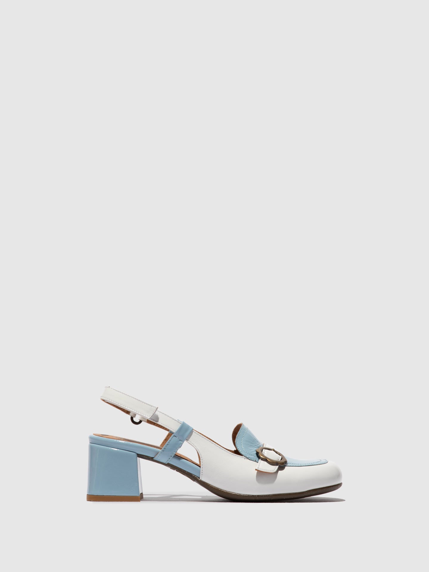 Sandálias em pele verniz FLY London PEMY azul céu offwhite