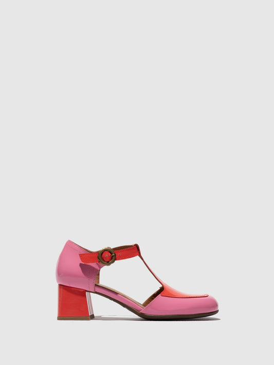 Sapatos em pele verniz FLY London POLK rosa escarlate