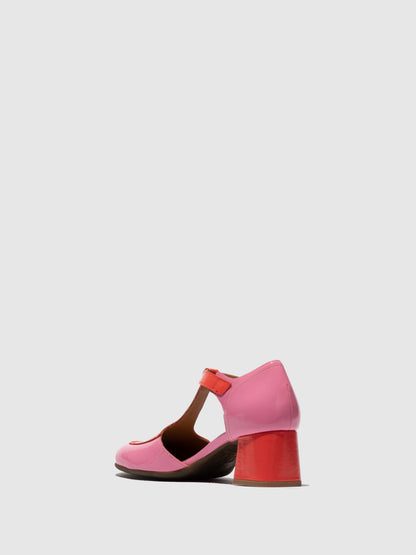 Sapatos em pele verniz FLY London POLK rosa escarlate