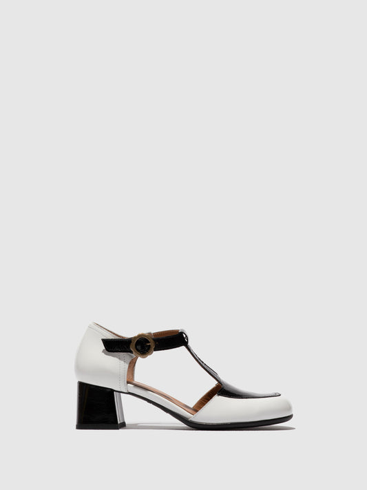 Sapatos em pele verniz FLY London POLK offwhite preto