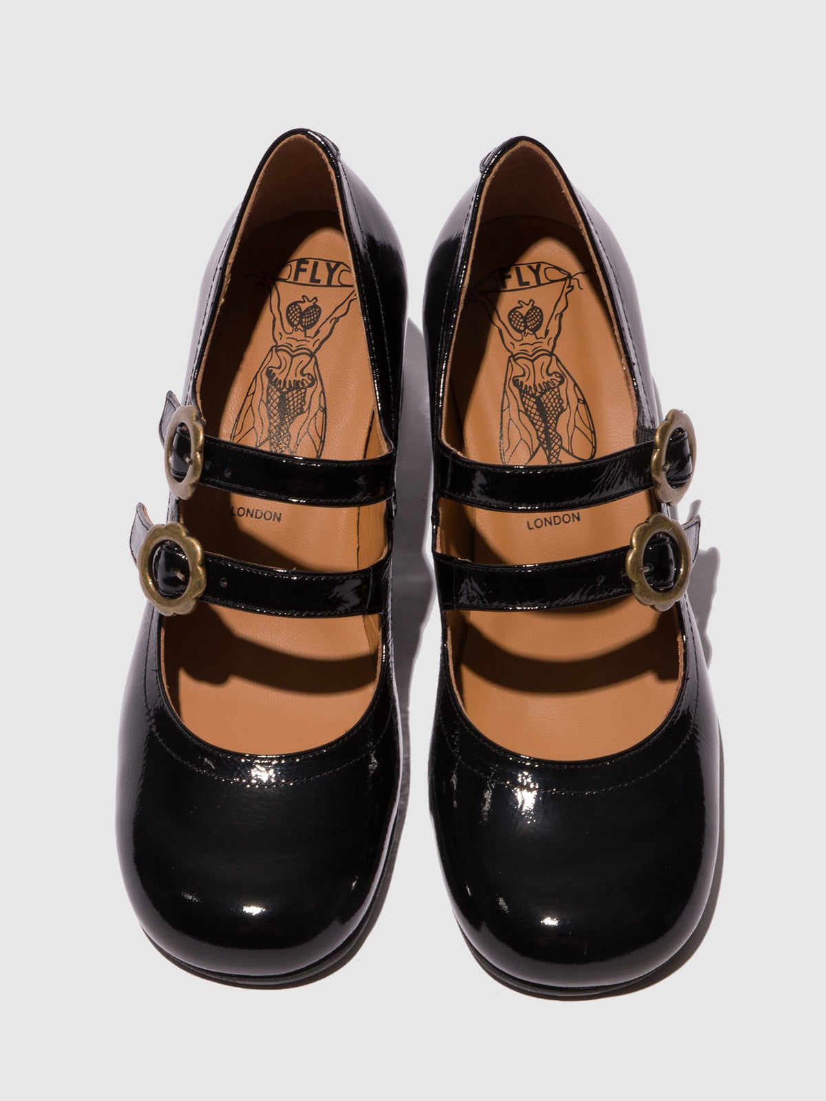 Sapatos com fivela em pele FLY London PAAF preto
