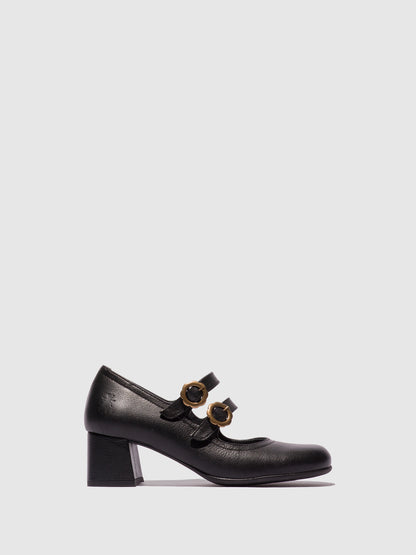 Sapatos de salto médio em pele FLY London PAAF preto