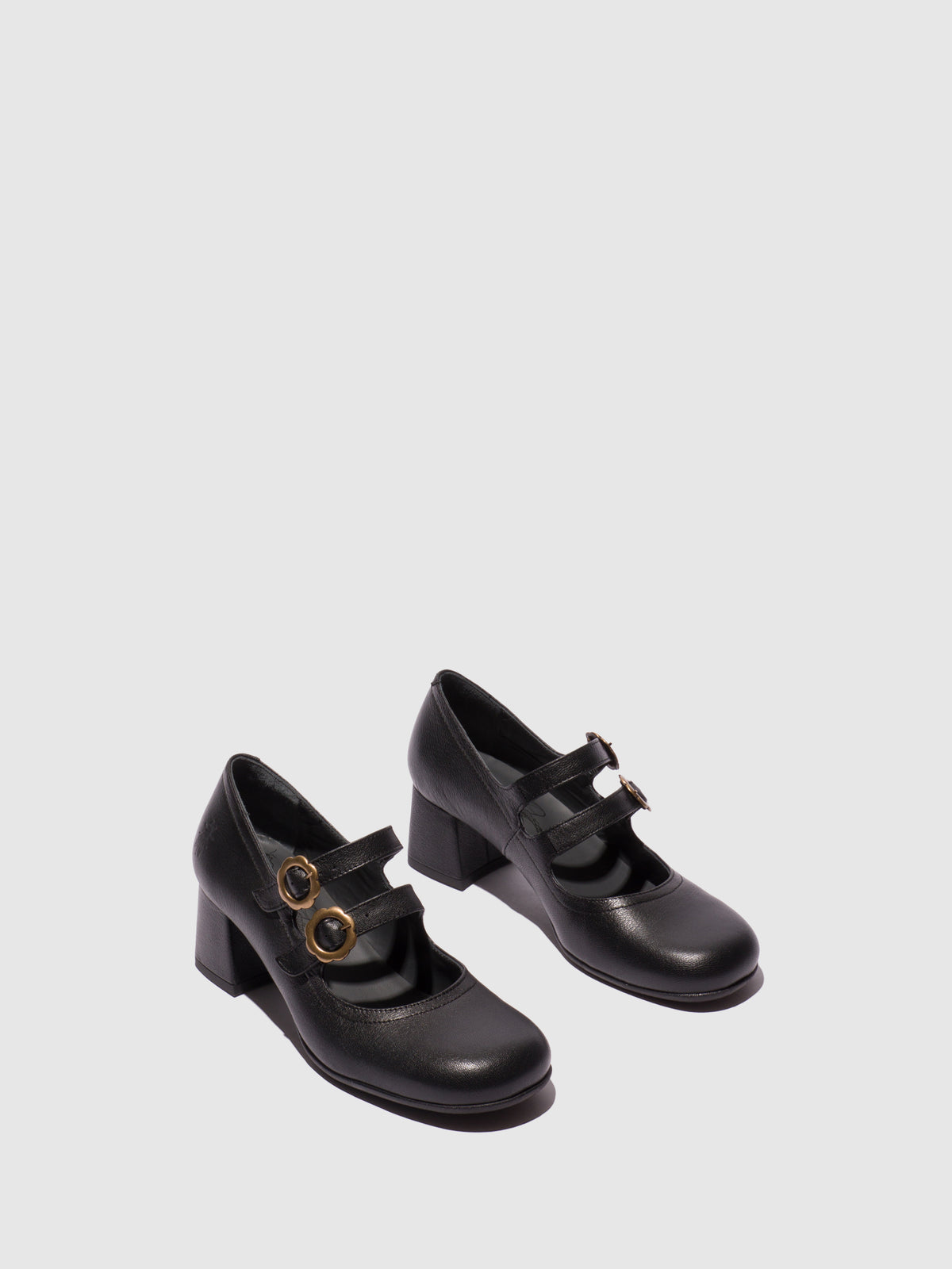 Sapatos de salto médio em pele FLY London PAAF preto