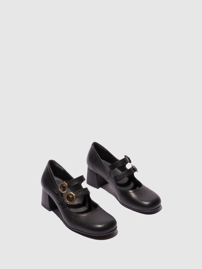 Sapatos de salto médio em pele FLY London PAAF preto