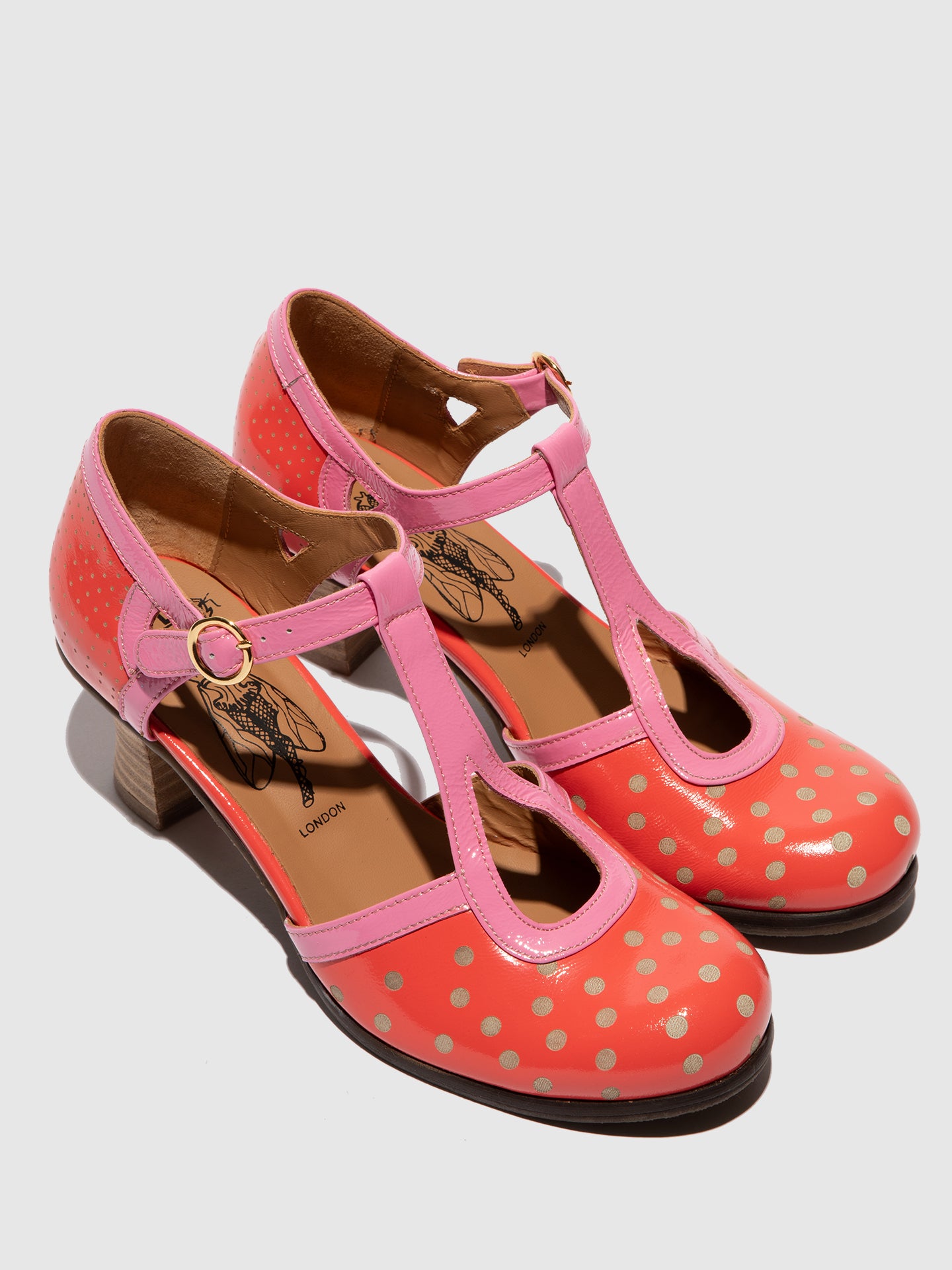 Sapatos em pele FLY London BLEF escarlate rosa