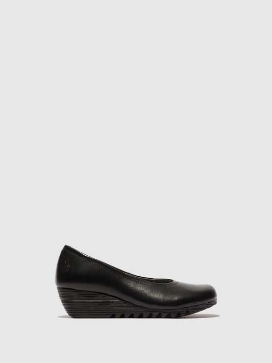 Sapatos de salto médio em pele FLY London OPAN preto