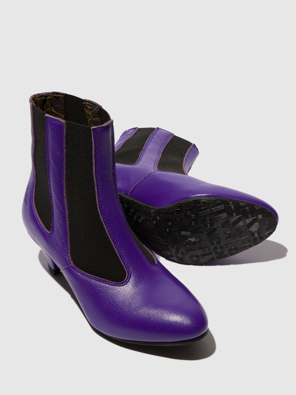Botins em pele FLY London PIRF aubergine