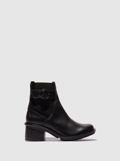 Botins em pele e camurça FLY London CACH preto