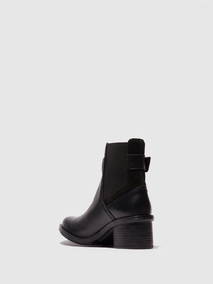 Botins em pele e camurça FLY London CACH preto