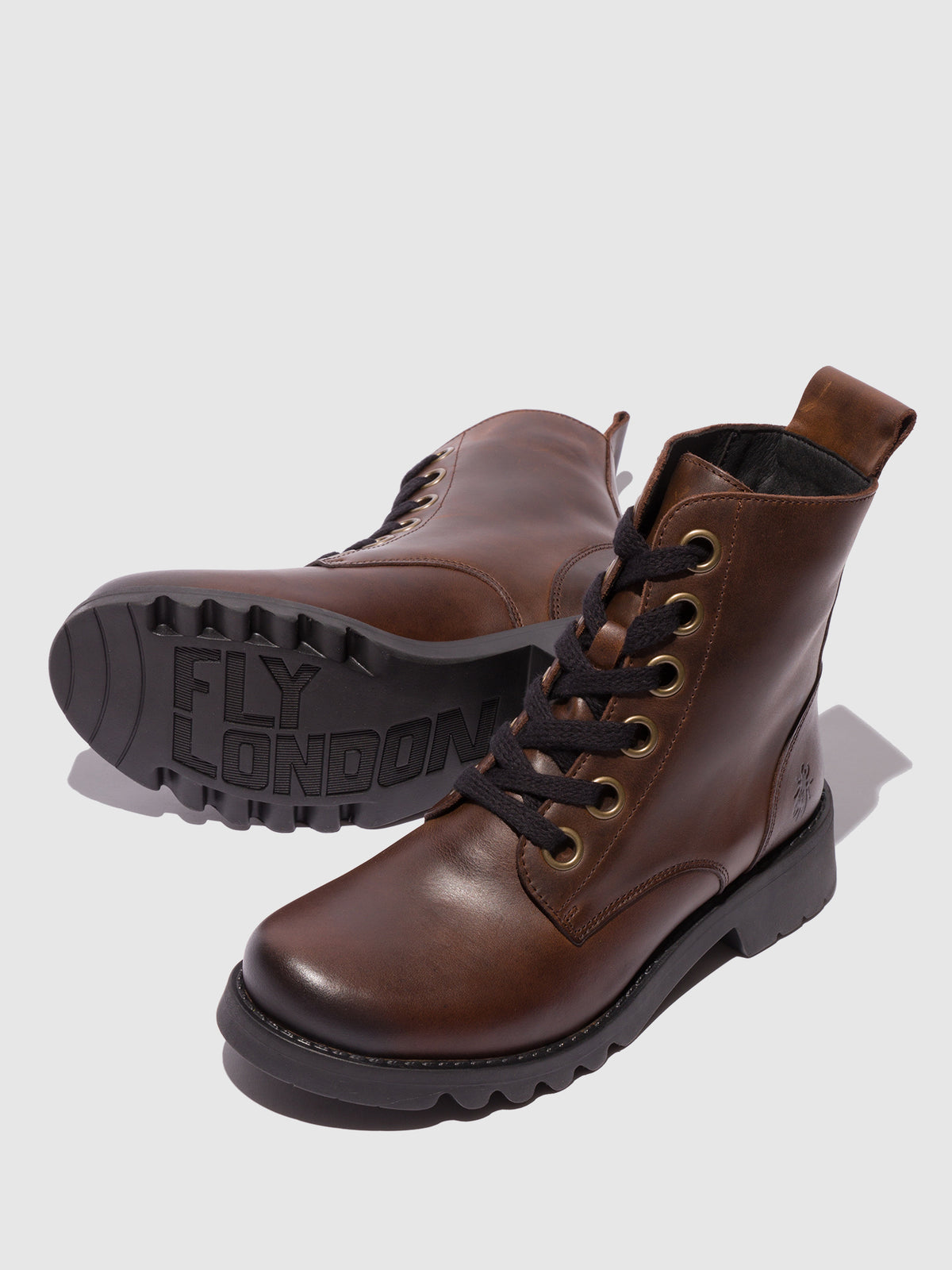 Botins em pele FLY London RAMY castanho-escuro