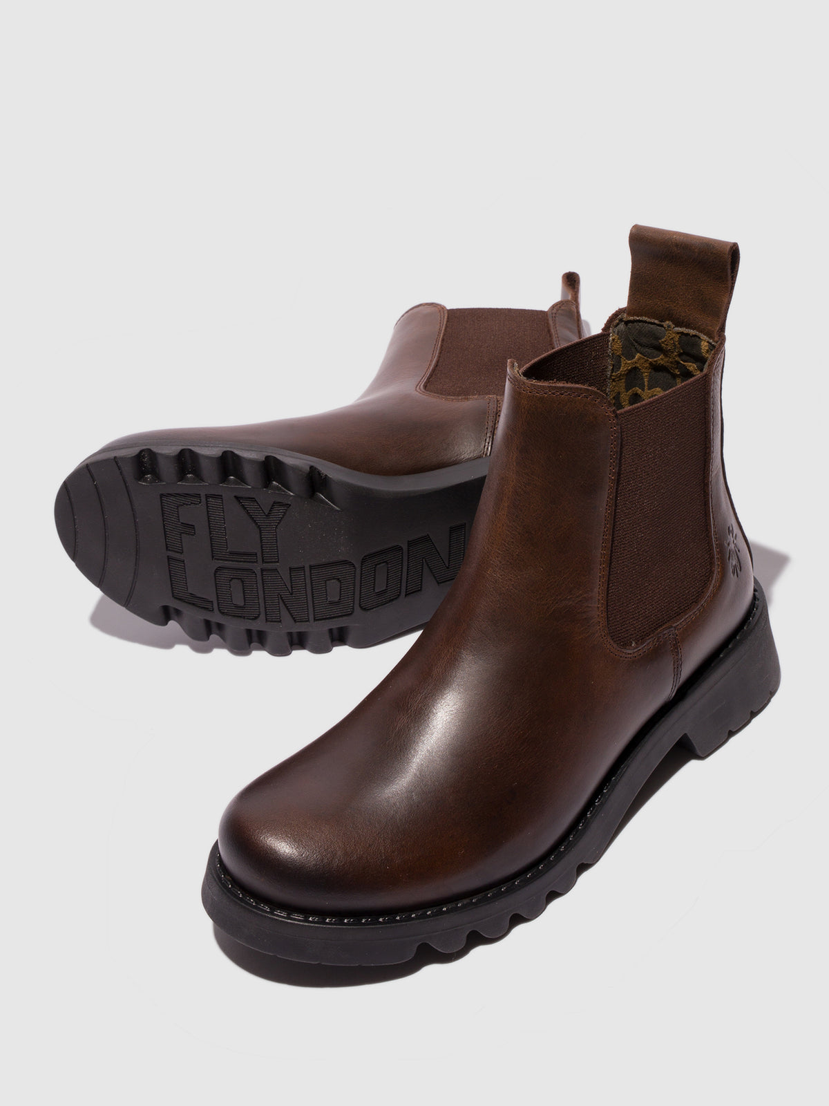 Botins em pele FLY London RILK castanho-escuro