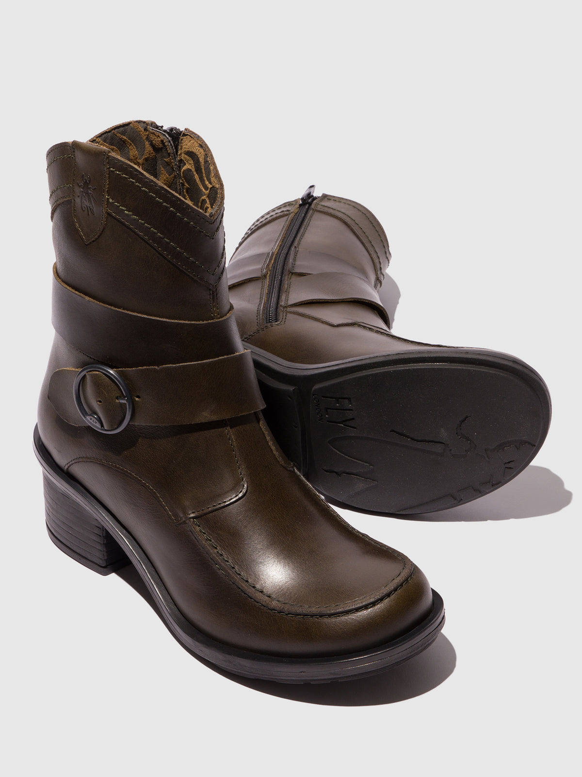 Botins em pele FLY London CELK azul-diesel