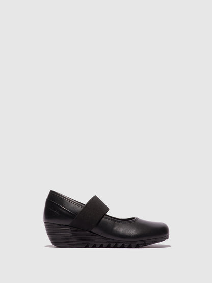 Sapatos de salto médio em pele FLY London OLID preto