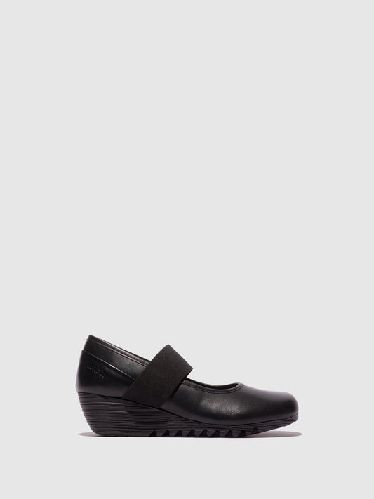 Sapatos de salto médio em pele FLY London OLID preto