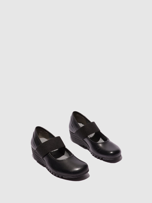 Sapatos de salto médio em pele FLY London OLID preto