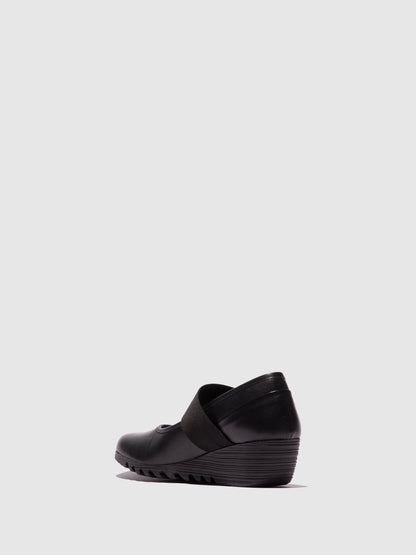 Sapatos de salto médio em pele FLY London OLID preto