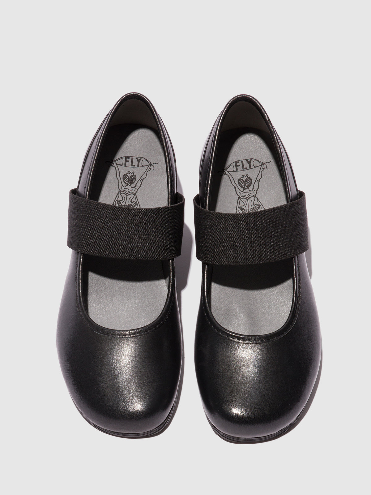 Sapatos de salto médio em pele FLY London OLID preto