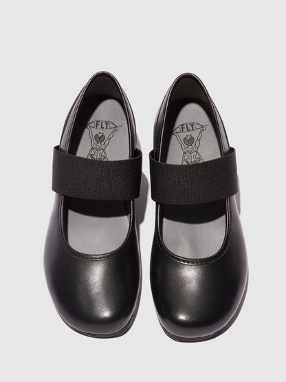 Sapatos de salto médio em pele FLY London OLID preto
