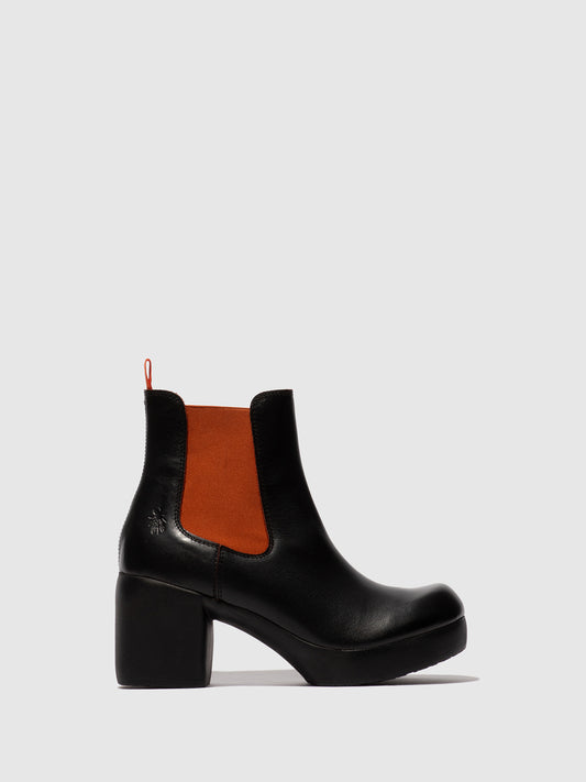 Botins em pele FLY London FAMY preto/vermelho